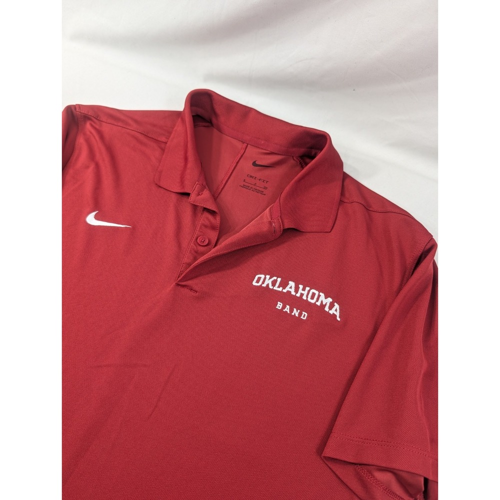 Men's Nike Golf Shirt Dri Fit Performance Polo Oklahoma Sooners Band Polo Red